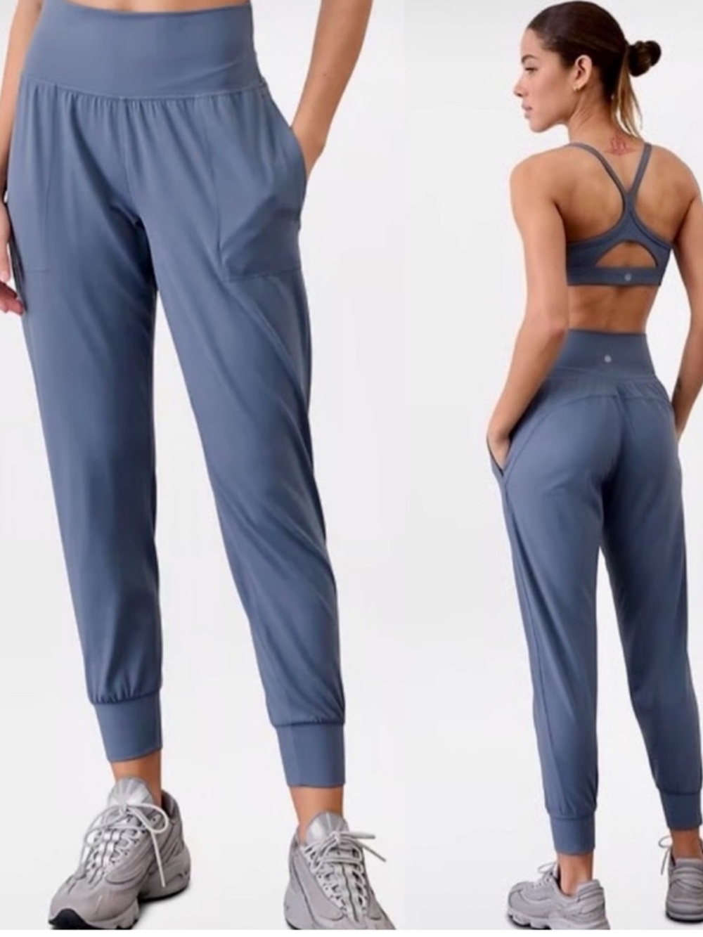 NWOT Athleta Salutation Shadow Blue Joggers Sz Large
